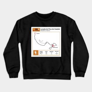 Madeira Island PS PR3 LEVADA DO PICO DO CASTELO trail map Crewneck Sweatshirt